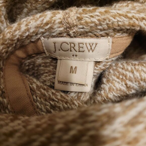 J. CREW Sweater Medium Wool Blend Beige Funnelneck Cowl Neck Sweatshirt B4923 - Picture 7 of 9